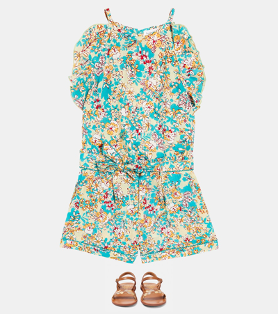 Shop Poupette St Barth Alida Floral Ruffled Top In Multicoloured