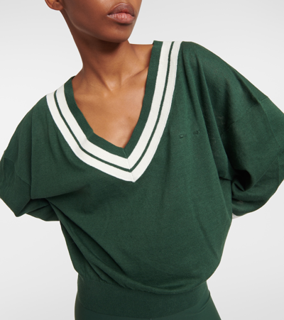 Shop The Upside Bonita Linen And Cotton Sweater In Green