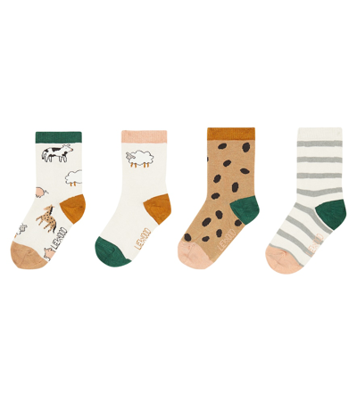 Shop Liewood Silas Printed Cotton-blend Socks In Multicoloured