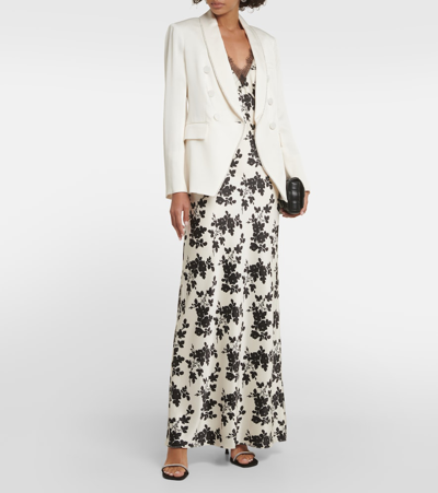 Veronica Beard Jagger Dickey Crystal-embellished Satin-crepe Blazer In White