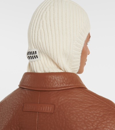 Miu Miu Wool-blend Ski Mask In White
