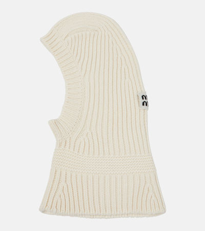 Miu Miu Wool-blend Ski Mask In White