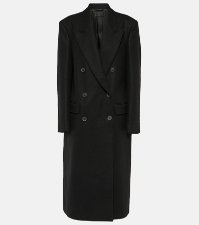 Shop Nili Lotan Edmont Double-breasted Wool-blend Coat In Black