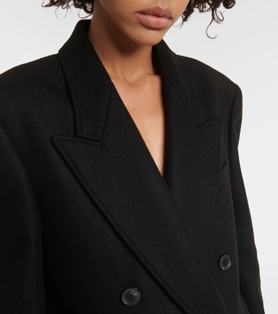 Shop Nili Lotan Edmont Double-breasted Wool-blend Coat In Black