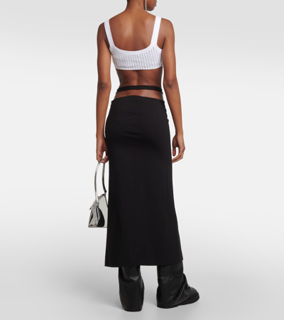 Attico Cutout Midi Skirt In Black