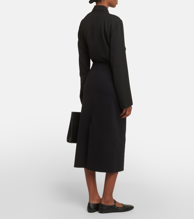 The Row Mid-length Straight Skirt In Black