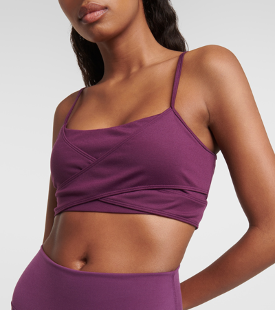 Shop Alo Yoga Airbrush Sports Bra In Purple