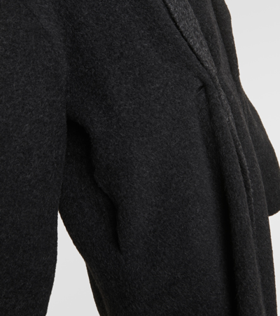 Shop Givenchy Wool-blend Fleece Coat In Black