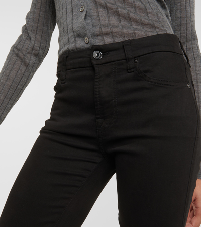7 For All Mankind High-rise Straight Jeans In Black