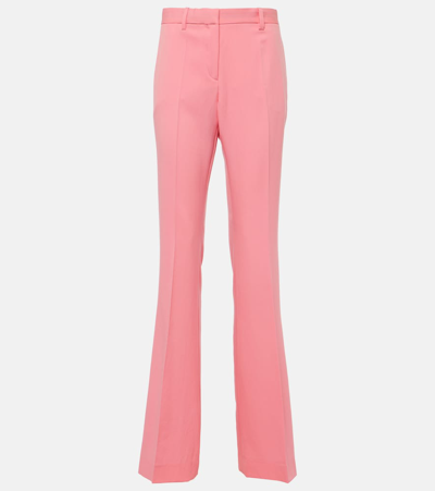 Shop Versace High-rise Flared Pants In Pink