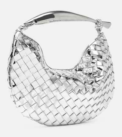 Bottega Veneta Sardine Small Mirrored Leather Tote Bag In Silver