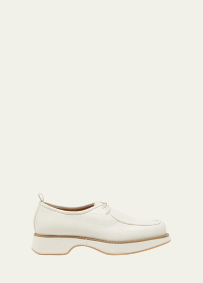 Shop Reike Nen Ppuri Chunky Leather Loafers In Ivory