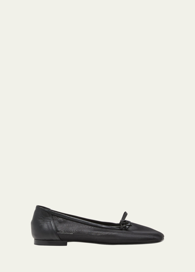 Shop Reike Nen Nabi Leather Mesh Slingback Sandals In Black