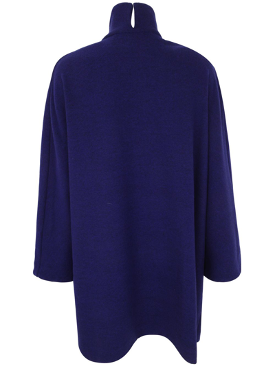Daniela Gregis Bell-sleeves Wool Coat In Blue