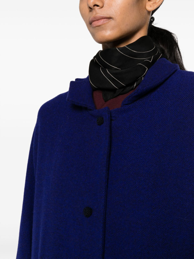 Daniela Gregis Bell-sleeves Wool Coat In Blue