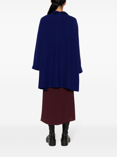 Daniela Gregis Bell-sleeves Wool Coat In Blue