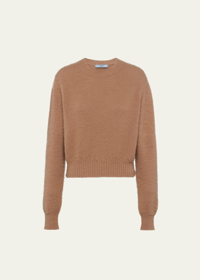 Shop Prada Crew Cashmere Sweater In F064w Clorofilla