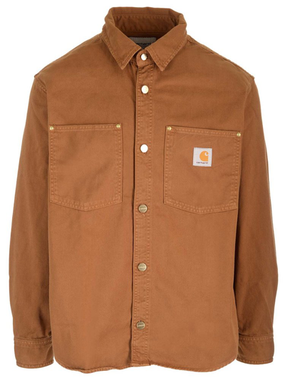 Shop Carhartt Wip Derby Shirt Jacket In Brown