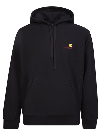 Shop Carhartt Wip Logo Embroidered Hoodie In Black