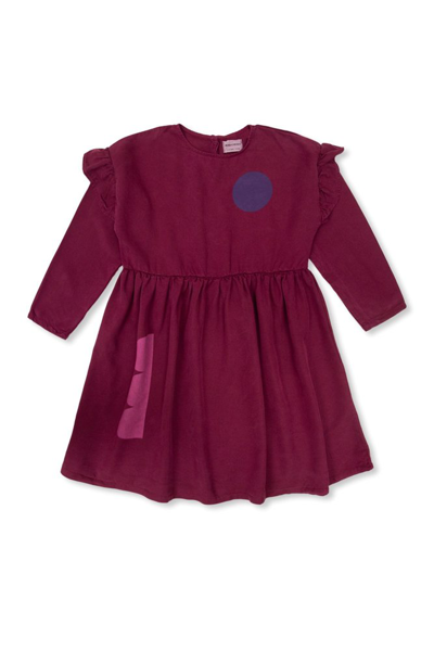 Shop Bobo Choses Geometric Shape Ruffled Dress In Purple