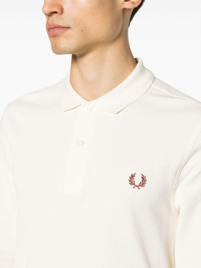 Shop Fred Perry Fp Long Sleeve Plain  Shirt In White
