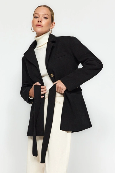 Shop Trendyol Women's Regular Coat In Black