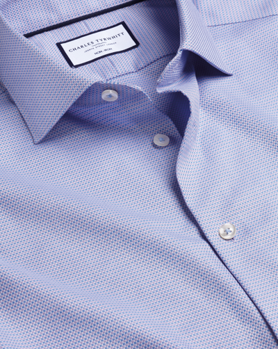 Shop Charles Tyrwhitt Men's  Non-iron Stretch Texture Square Dress Shirt In Purple