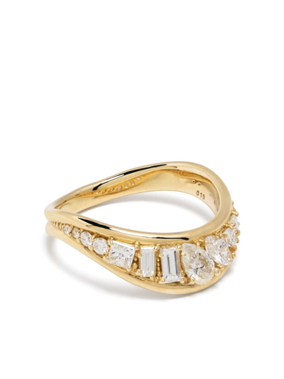 Shop Fernando Jorge 18k Stream Wave Diamond Ring In Gold