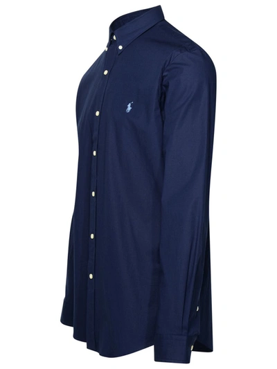 Shop Polo Ralph Lauren Navy Stretch Cotton Shirt