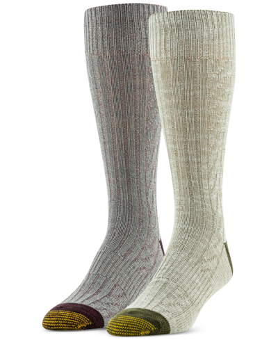 Shop Gold Toe Men's 2-pk. Shadow Cable-knit Crew Socks In Asst