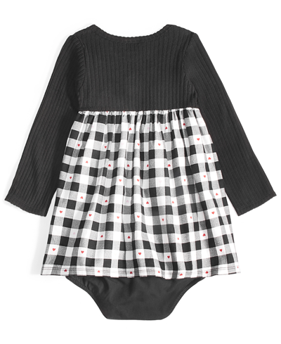 Shop First Impressions Baby Girls Lovely Check Dress, Created For Macy's In Deep Black