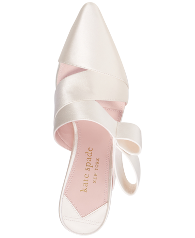 Shop Kate Spade Women's Bianca Pointed-toe Slip-on Pumps In Ivory Satin