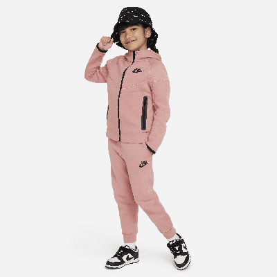 Shop Nike Sportswear Tech Fleece Full-zip Set Little Kids 2-piece Hoodie Set In Pink