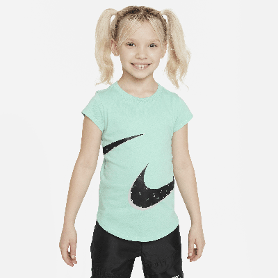 Shop Nike Swooshfetti Logo Tee Little Kids T-shirt In Green