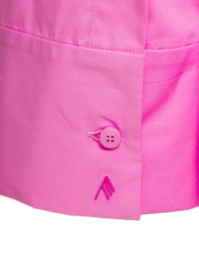Shop Attico Pink Margot Mini Shirt-dress In Cotton