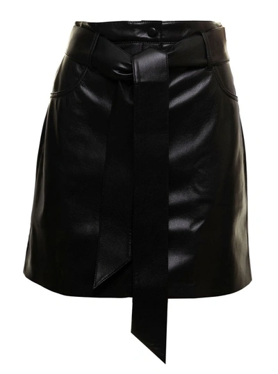 Shop Nanushka Meda Skirt In Vegan Leather Black