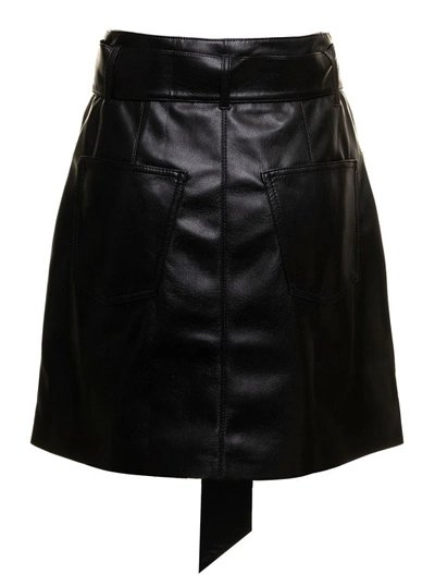 Shop Nanushka Meda Skirt In Vegan Leather Black
