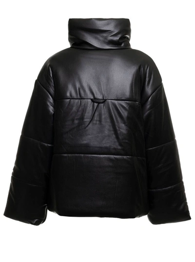 Shop Nanushka Black Vegan Leather Quilted Jacket Nanuskha Woman