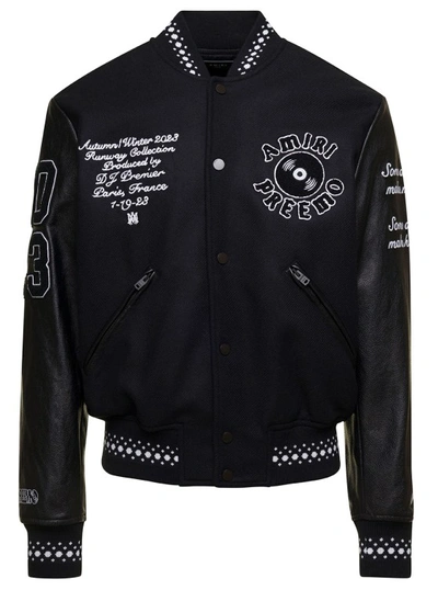 Shop Amiri Dj Preemo Varsity Jacket Look 9 In Black
