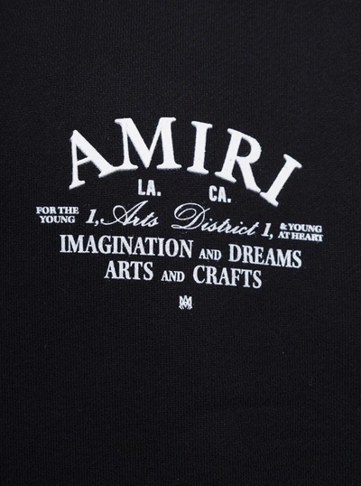 Shop Amiri Arts District' Black Hoodie With Logo Print In Cotton