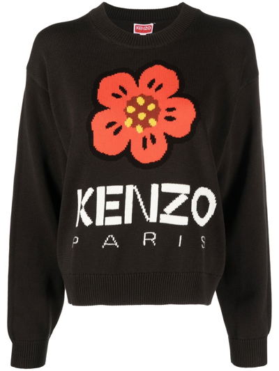 Shop Kenzo Boke Flower-intarsia Knit Jumper