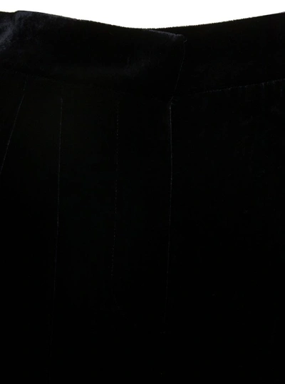 Shop Alberta Ferretti Loose Black Pants With Invisible Zip In Velvet