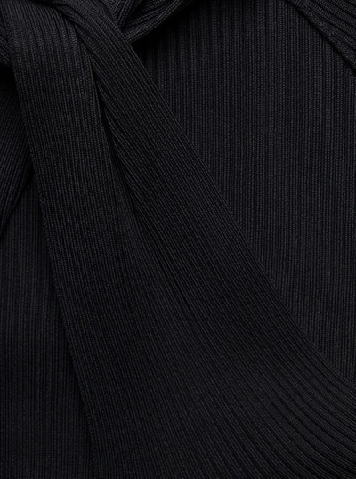 Shop Coperni Black Long-sleeve Top With Twisted Cut-out Detail In Viscose