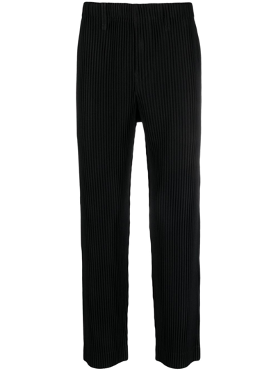 Shop Issey Miyake Plissé Straight-leg Trousers - Men's - Polyester In Black