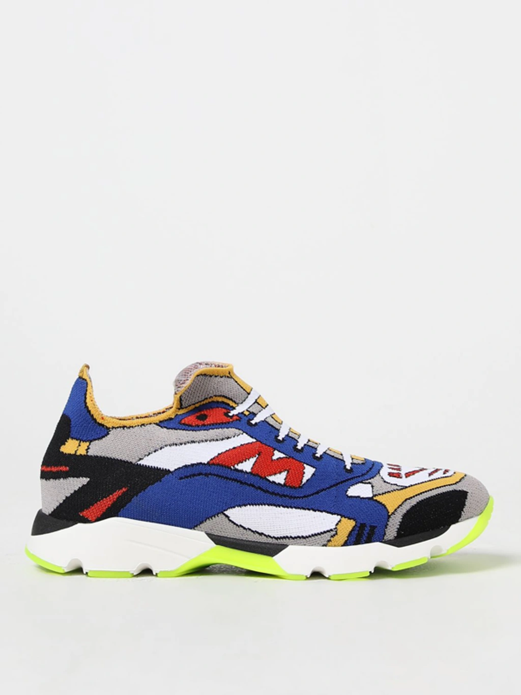 Marni Multicolor Knit Sneakers With Print In Neutral | ModeSens