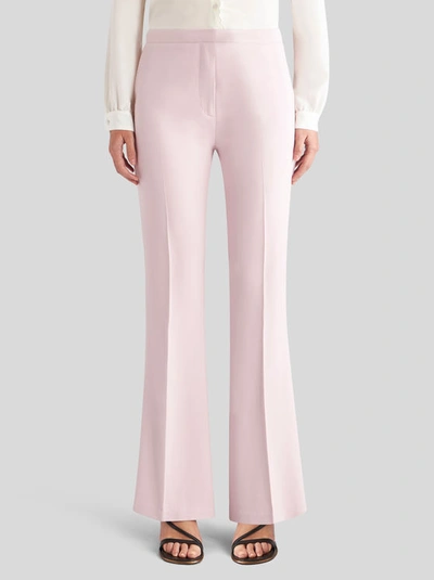 Shop Etro Flared Stretch Cady Trousers In Purple