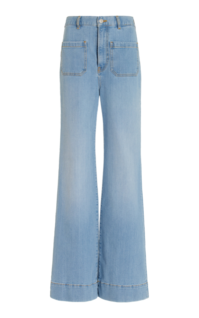 Shop Jeanerica St Monica Stretch High-rise Flared-leg Jeans In Light Wash