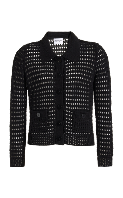 Shop Matthew Bruch Knit Mesh Jacket In Black