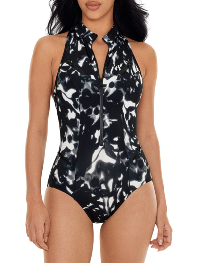 Shop Magicsuit Swim, Plus Size Women's Dream State Coco One-piece Swimsuit In Black Multi