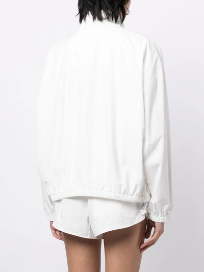 Shop Alexander Wang Women Coaches Wang Puff Logo Track Jacket In 100 White